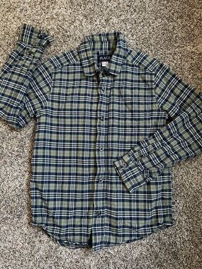 The Childrens Place Boys Green & Blue Plaid Button-Up Shirt